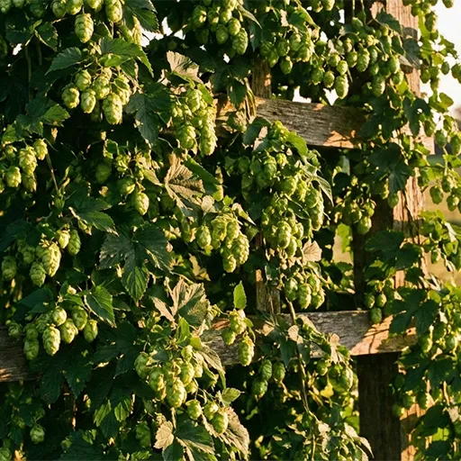 Hops vines background pattern